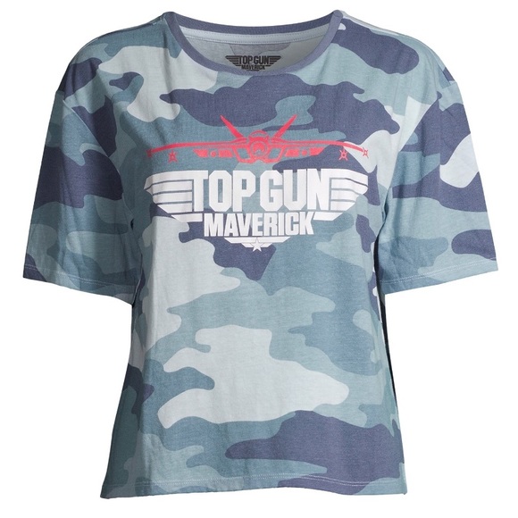 Maverick TOP GUN Blue Camouflage T Shirt - Picture 2 of 8